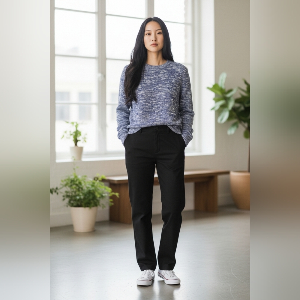 Old Navy Blue and White Knit Sweater